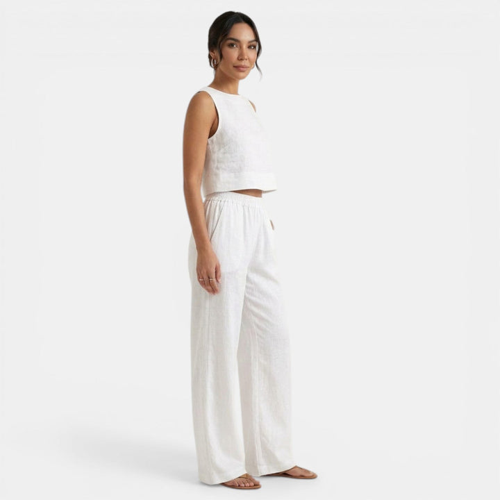 Conjunto Verano Mujer sin Mangas y Pantalón Holgado
