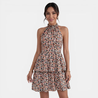 Vestido Corto Boho Floral Halter