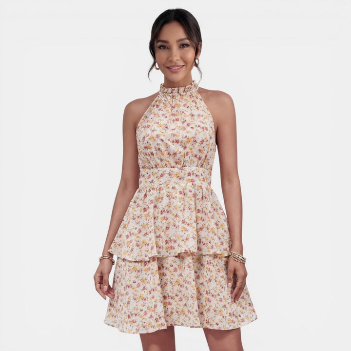 Vestido Corto Boho Floral Halter