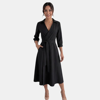 Vestido Midi Mujer Escote V Profundo