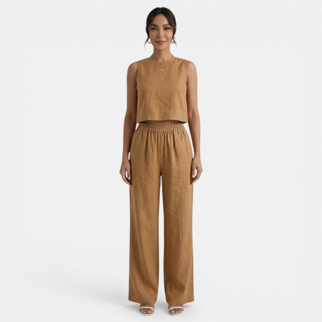 Conjunto Verano Mujer sin Mangas y Pantalón Holgado