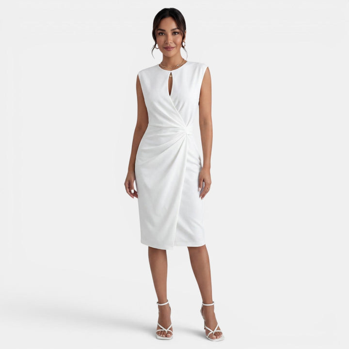 Vestido Midi Mujer Elegante Drapeado
