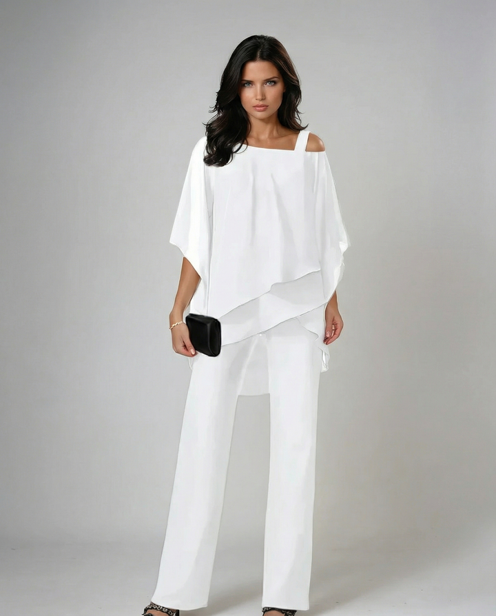Conjunto Fluido de Dos Piezas Mujer - Pantalón Ancho