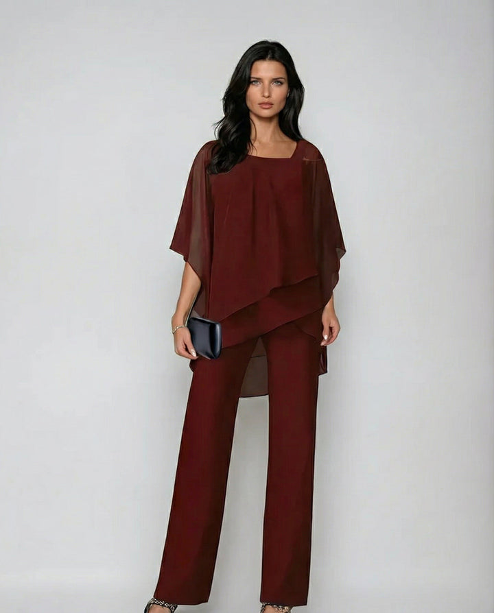 Conjunto Fluido de Dos Piezas Mujer - Pantalón Ancho