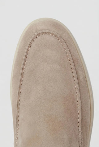 Beige Suede Loafers