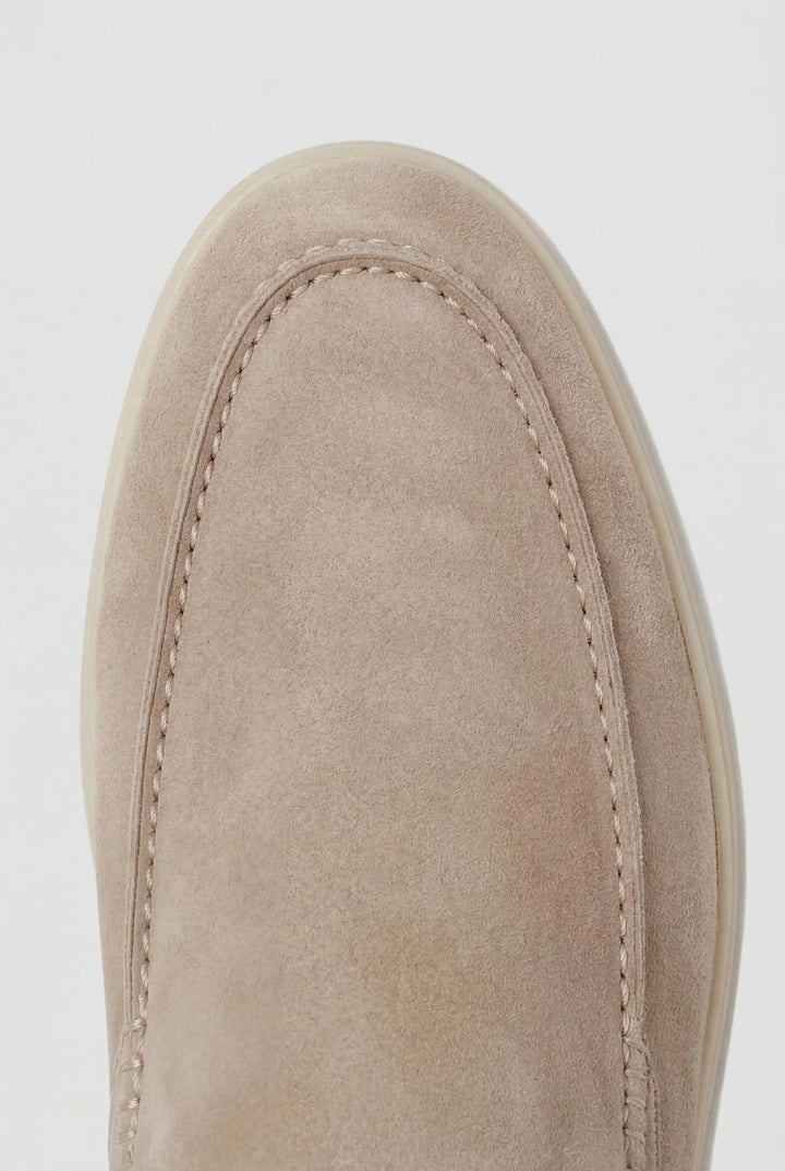Beige Suede Loafers