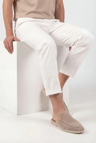 Beige Suede Loafers