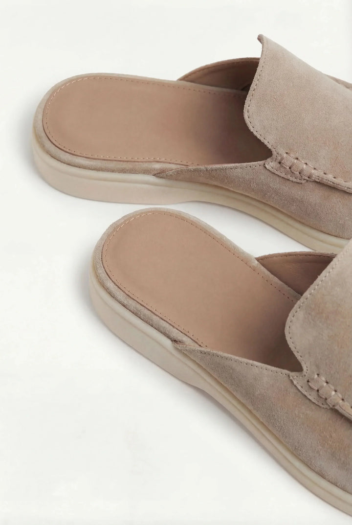 Beige Suede Loafers