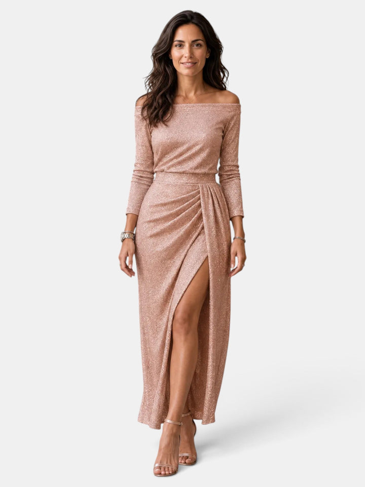 Vestido Midi Mujer Elegante Bardot