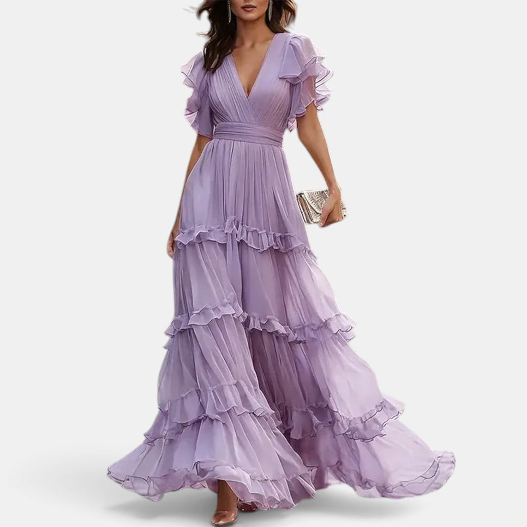 Vestido Invitada de Boda Largo Verano con Volantes