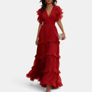 Vestido Invitada de Boda Largo Verano con Volantes