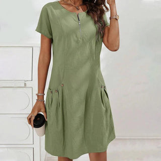 Mireia - Vestido con cremallera y bolsillos con botones