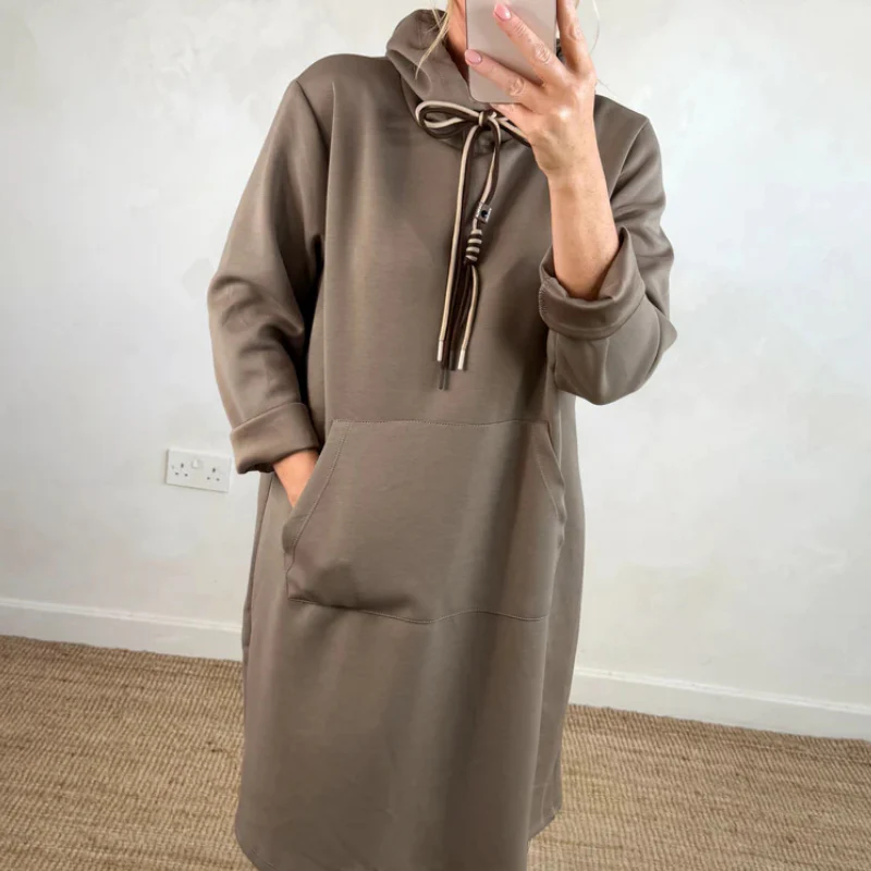 Lorena - Sudadera larga oversized con capucha