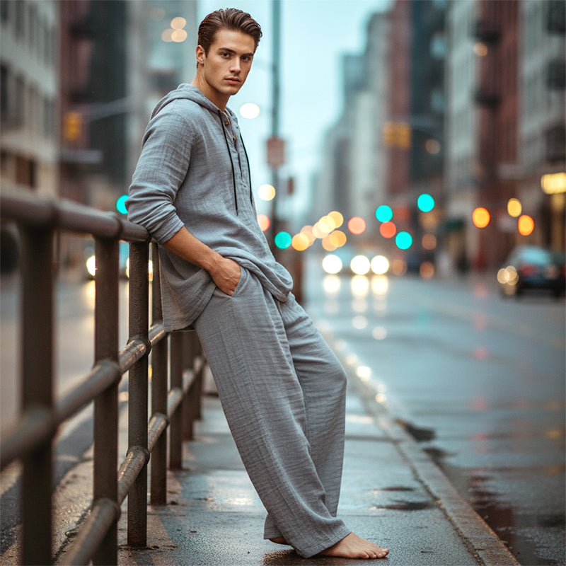 Adrián - Conjunto de sudadera con capucha y pantalón holgado
