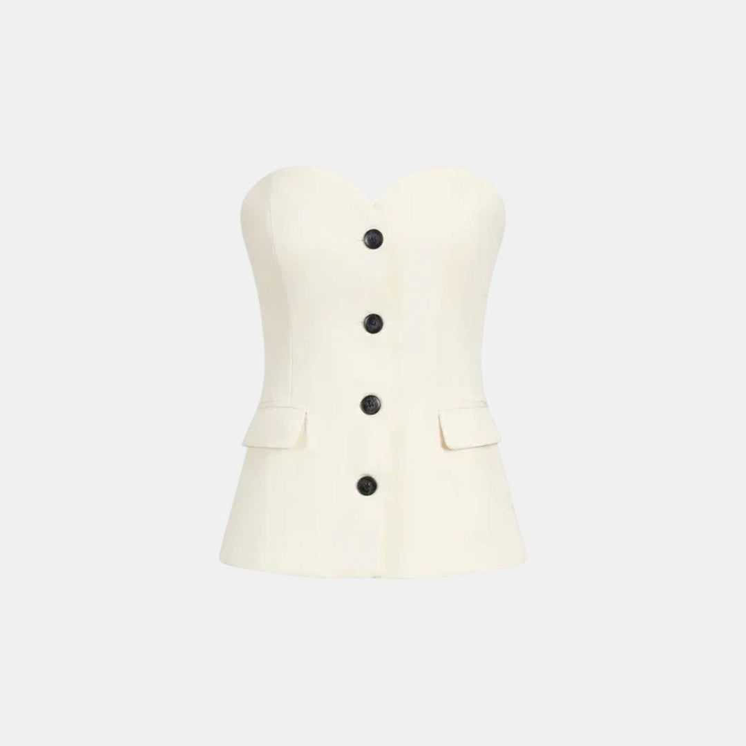 Conjunto de Dos Piezas Estilo Corsé para Mujer con Pantalón Ancho