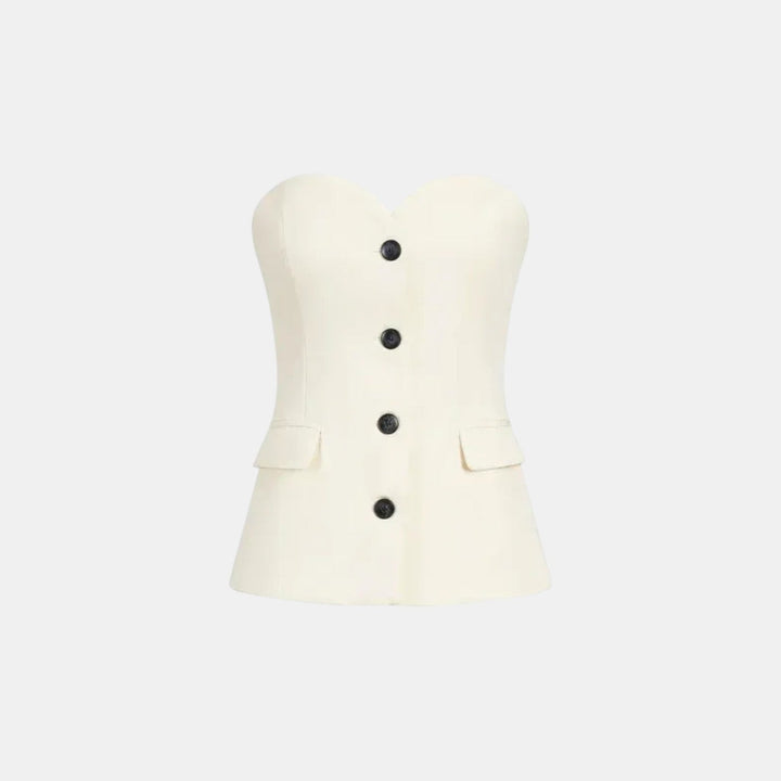 Conjunto de Dos Piezas Estilo Corsé para Mujer con Pantalón Ancho