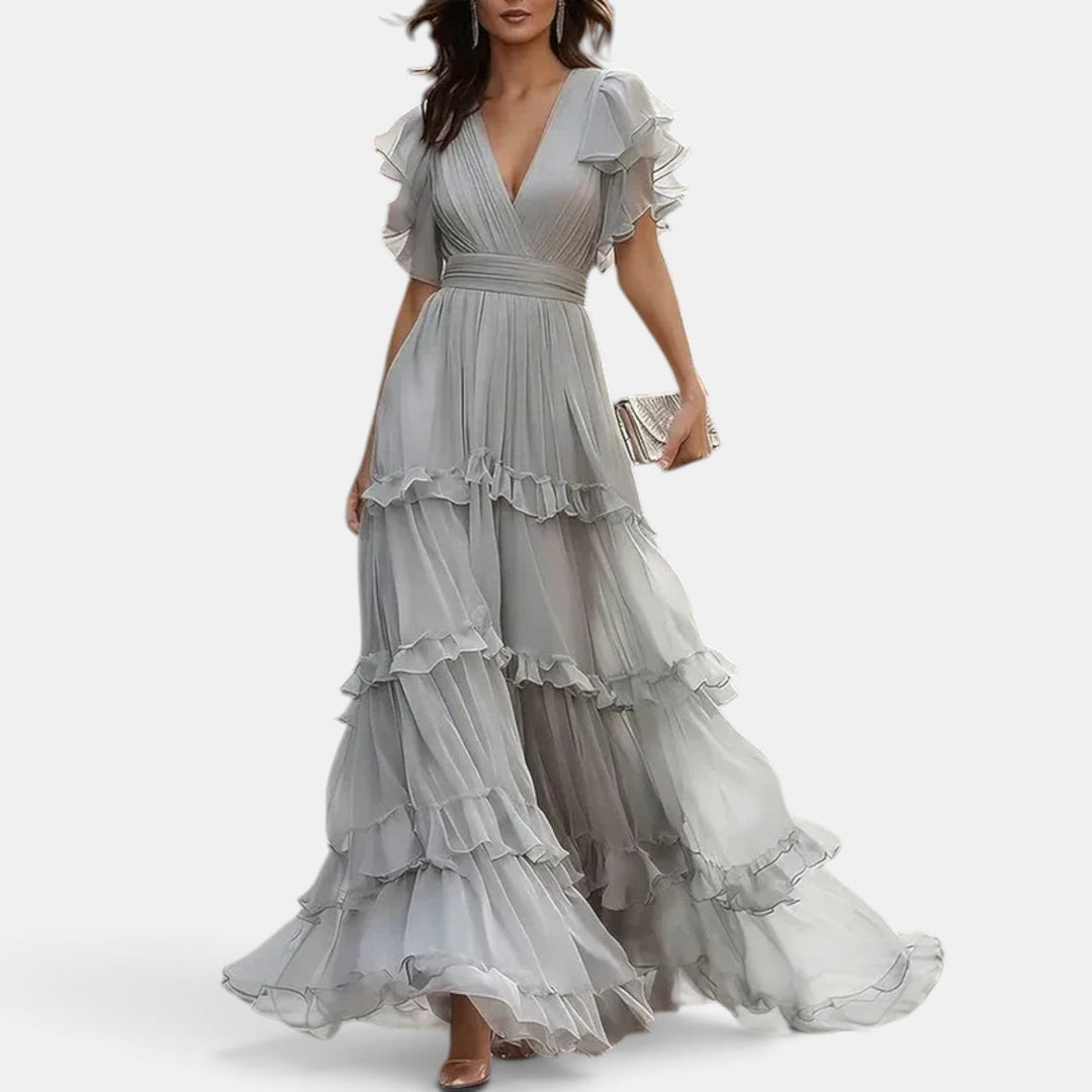 Vestido Invitada de Boda Largo Verano con Volantes