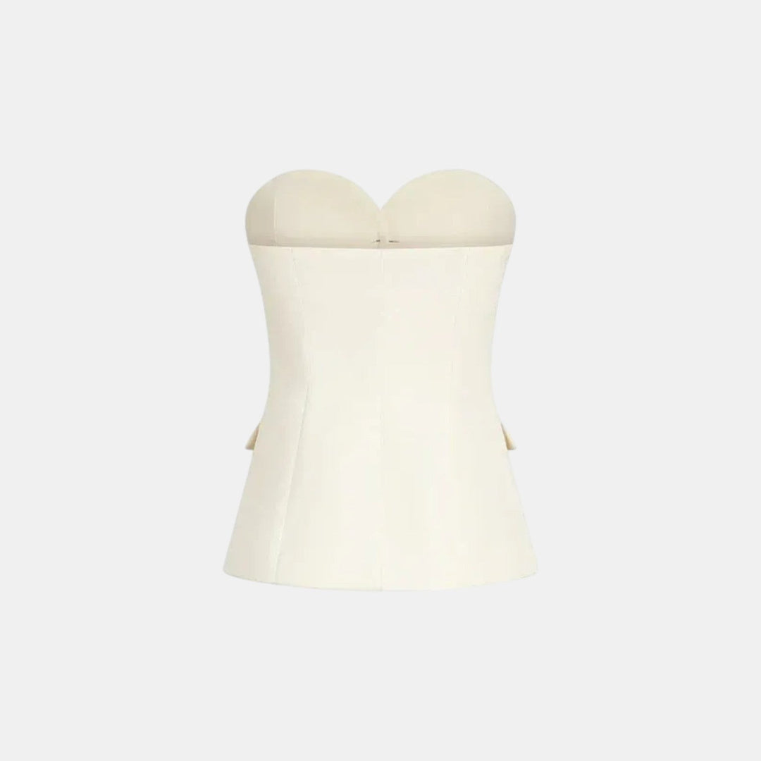 Conjunto de Dos Piezas Estilo Corsé para Mujer con Pantalón Ancho