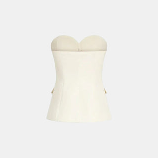 Conjunto de Dos Piezas Estilo Corsé para Mujer con Pantalón Ancho