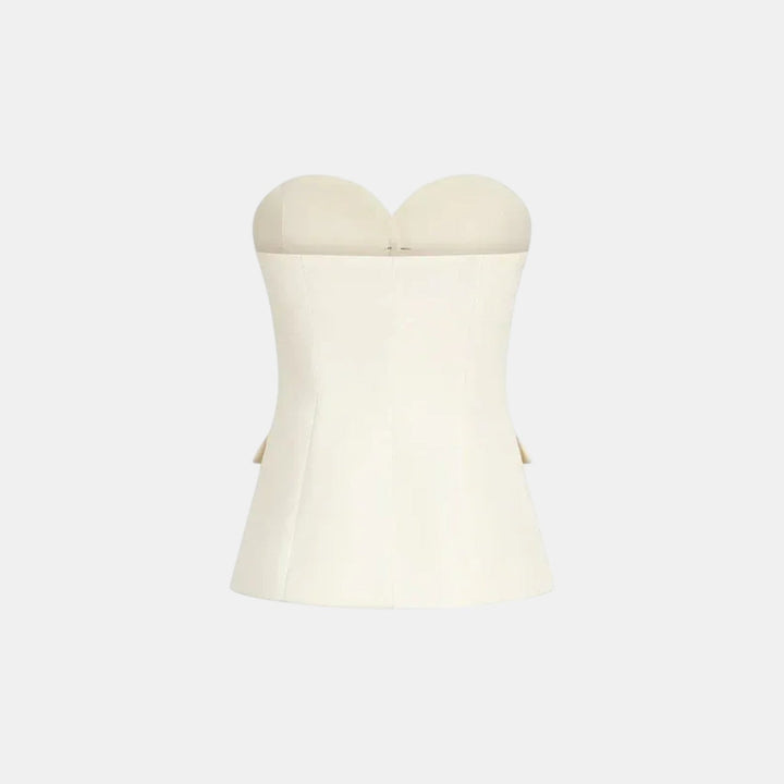 Conjunto de Dos Piezas Estilo Corsé para Mujer con Pantalón Ancho