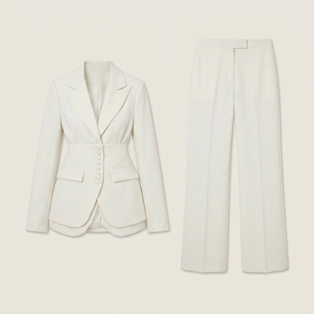 Traje Mujer de Dos Piezas con Americana Entallada y Pantalón