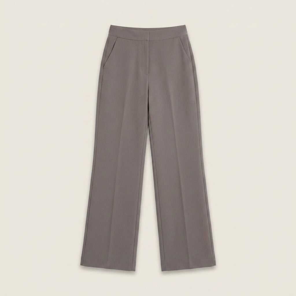 Pantalón Recto de Talle Alto con Pinza Central para Mujer