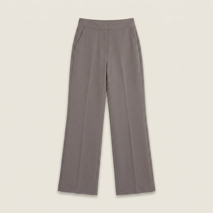 Pantalón Recto de Talle Alto con Pinza Central para Mujer