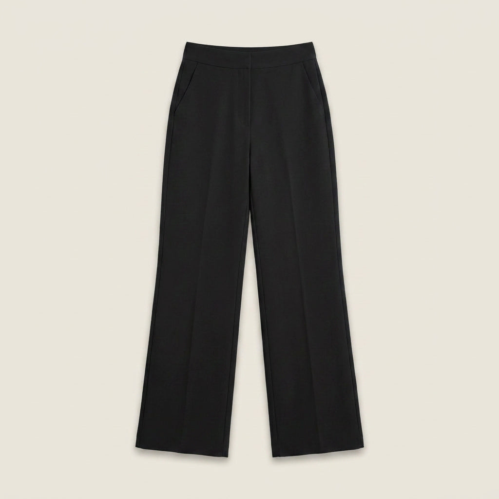 Pantalón Recto de Talle Alto con Pinza Central para Mujer