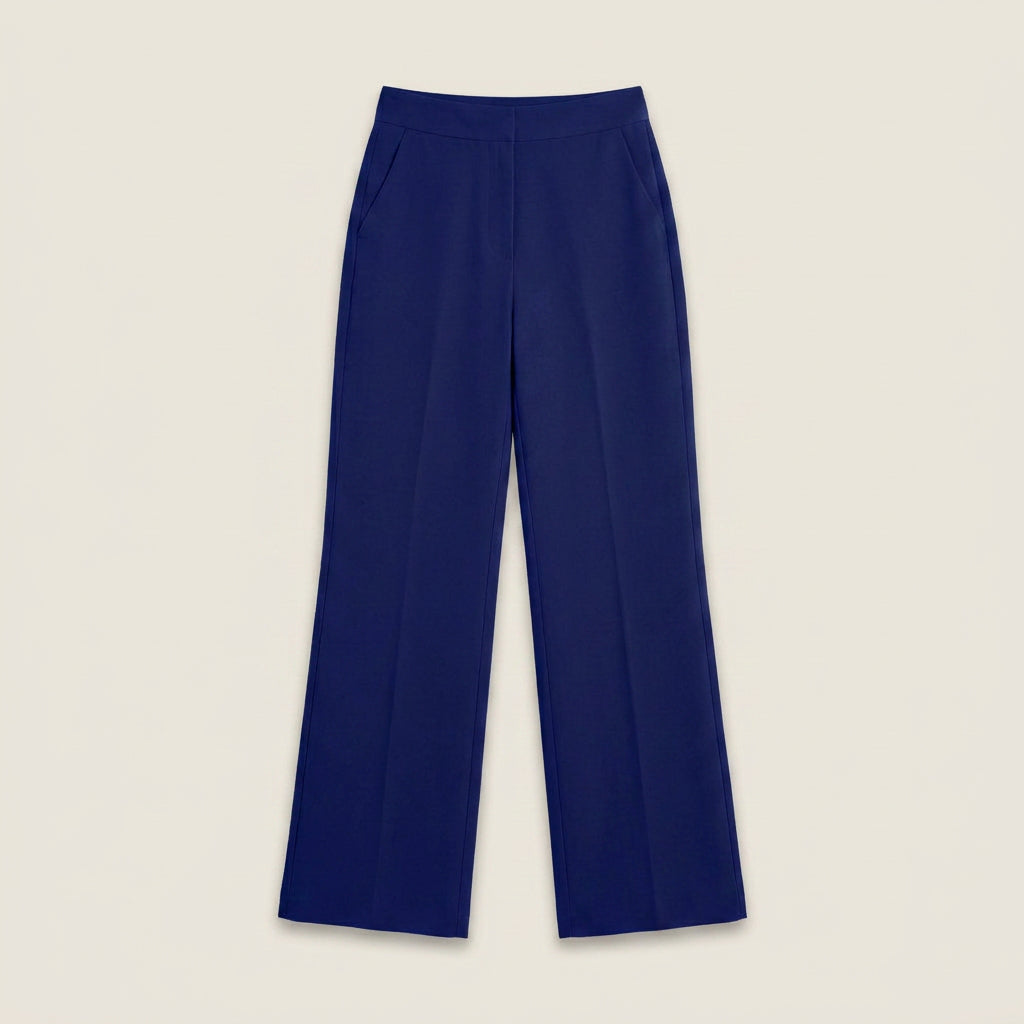 Pantalón Recto de Talle Alto con Pinza Central para Mujer