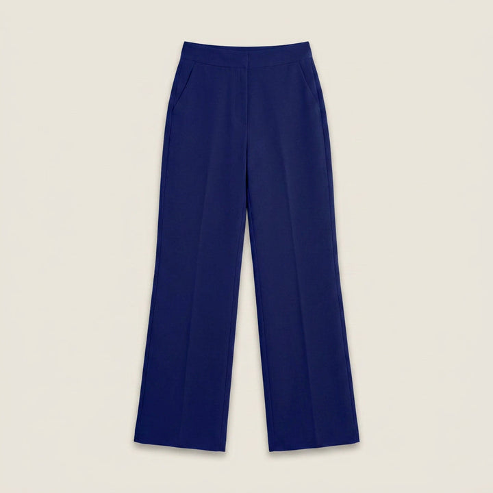 Pantalón Recto de Talle Alto con Pinza Central para Mujer