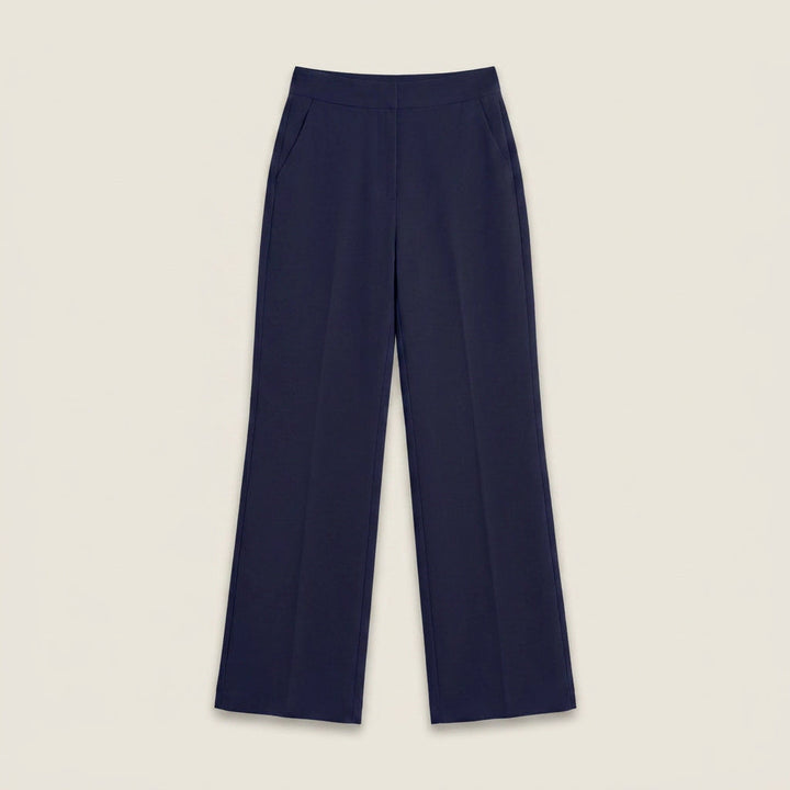 Pantalón Recto de Talle Alto con Pinza Central para Mujer
