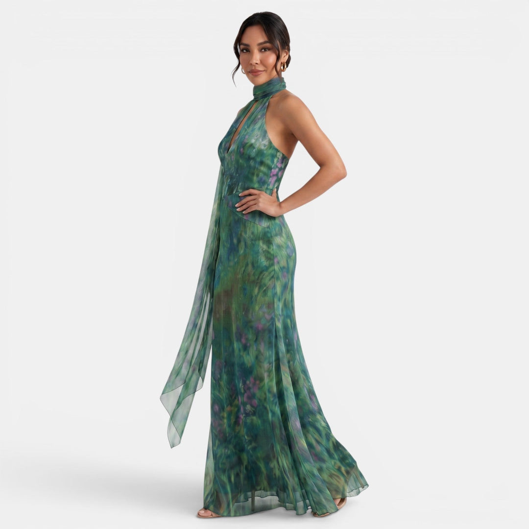 Vestido Largo Halter Mujer Elegante