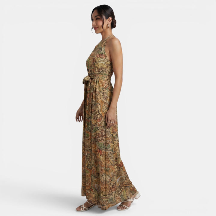 Vestido Boho Largo de Cintura Alta