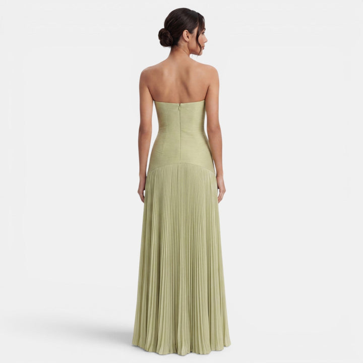 Vestido Largo Plisado Mujer Elegante Verano