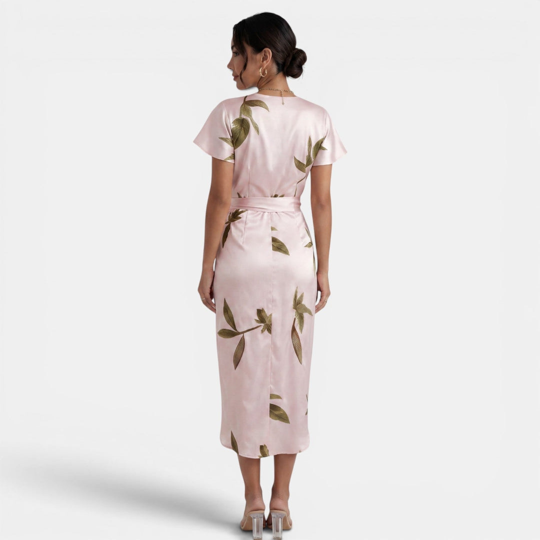 Vestido Midi Cruzado Floral Mujer