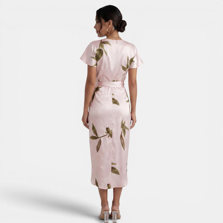 Vestido Midi Cruzado Floral Mujer