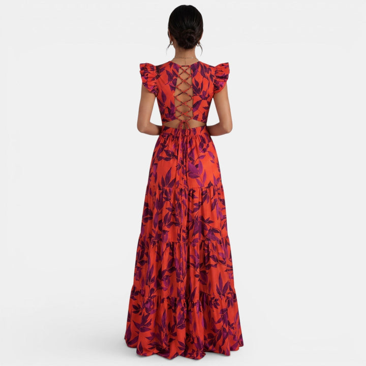 Elegant Long Red Dress for Women