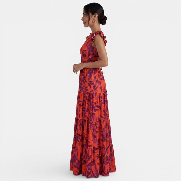 Elegant Long Red Dress for Women