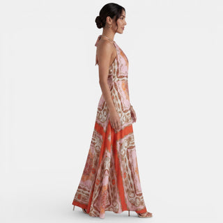 Vestido Largo Boho Rojo Halter