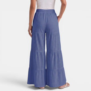 Pantalón Lino Mujer Cordón Ancho