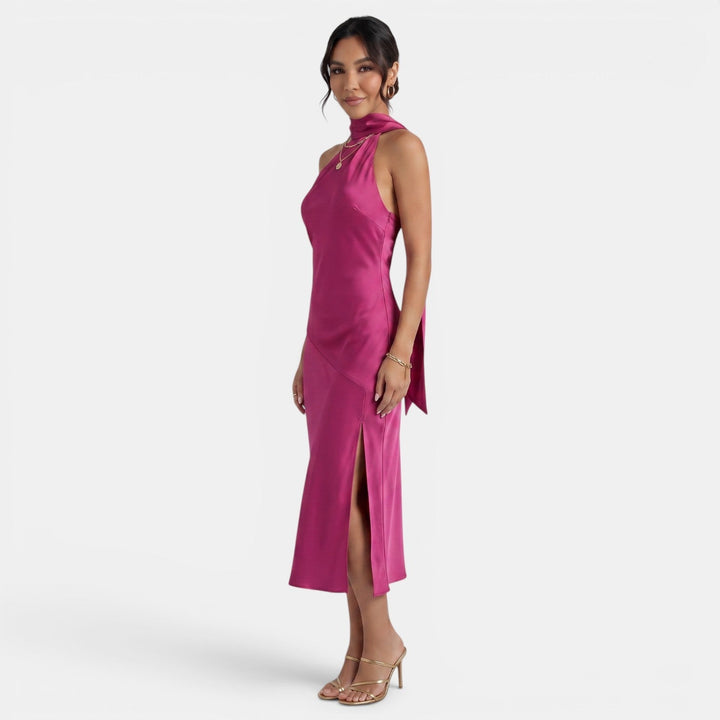Vestido Satén Elegante Mujer