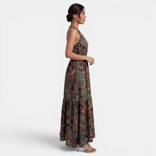 Vestido Boho Largo de Cintura Alta
