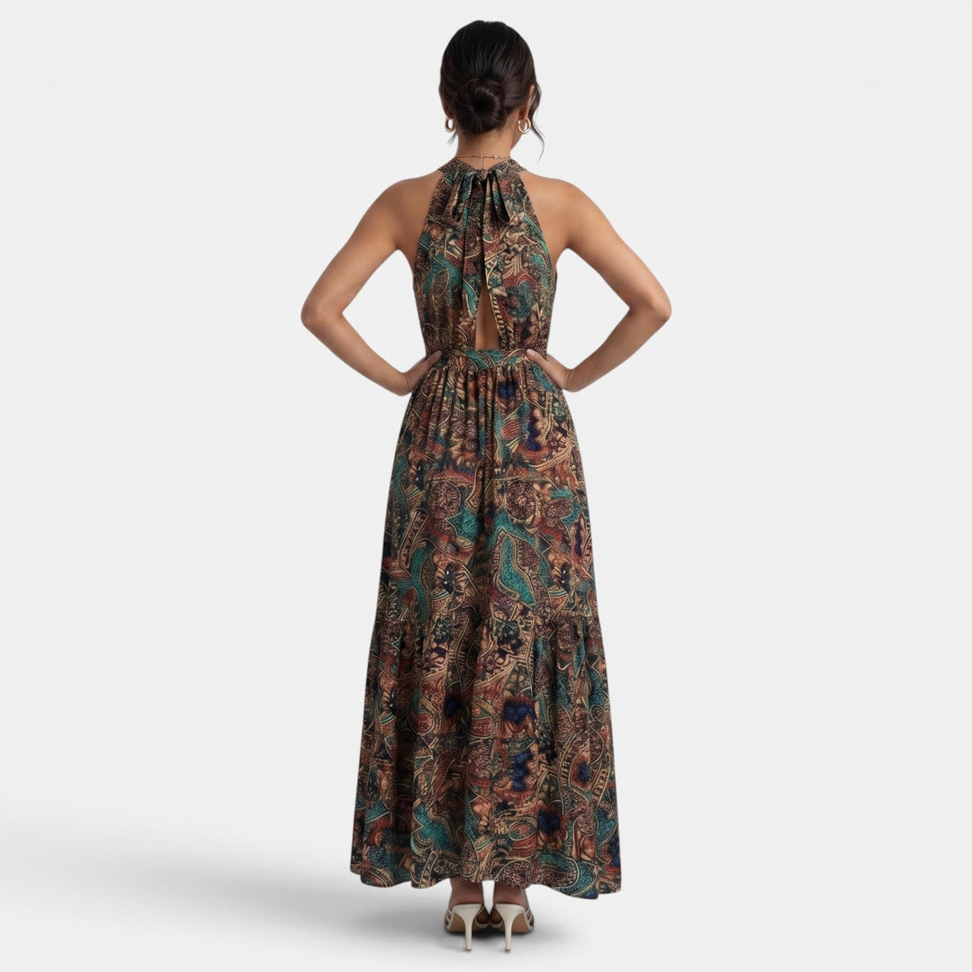 Vestido Boho Largo de Cintura Alta