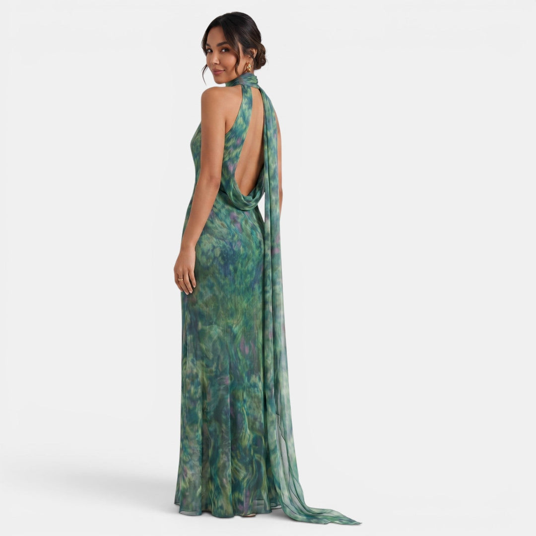 Vestido Largo Halter Mujer Elegante