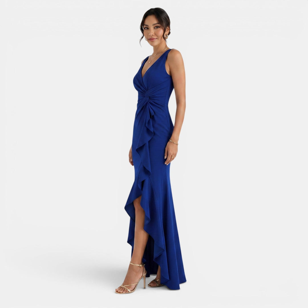 Vestido Fiesta Elegante Azul Mujer