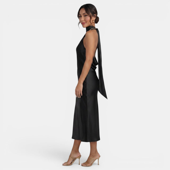 Vestido Satén Elegante Mujer