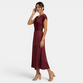 Elegant Silk Midi Dress for Women