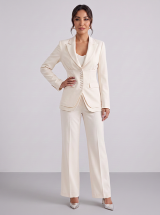 Traje Mujer de Dos Piezas con Americana Entallada y Pantalón