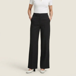 Pantalón Recto de Talle Alto con Pinza Central para Mujer