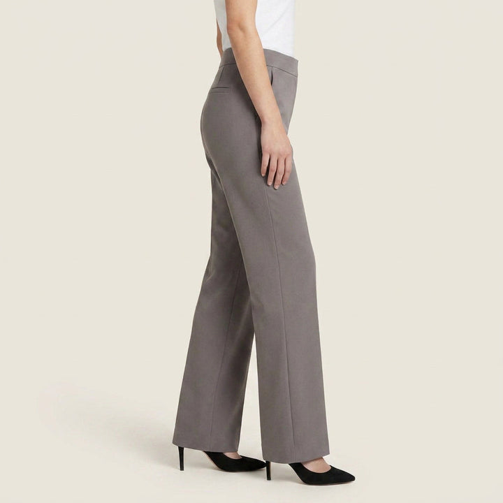 Pantalón Recto de Talle Alto con Pinza Central para Mujer